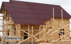 Монтаж стропильной системы двухскатной крыши на срубе Стропильная система дома из бревна